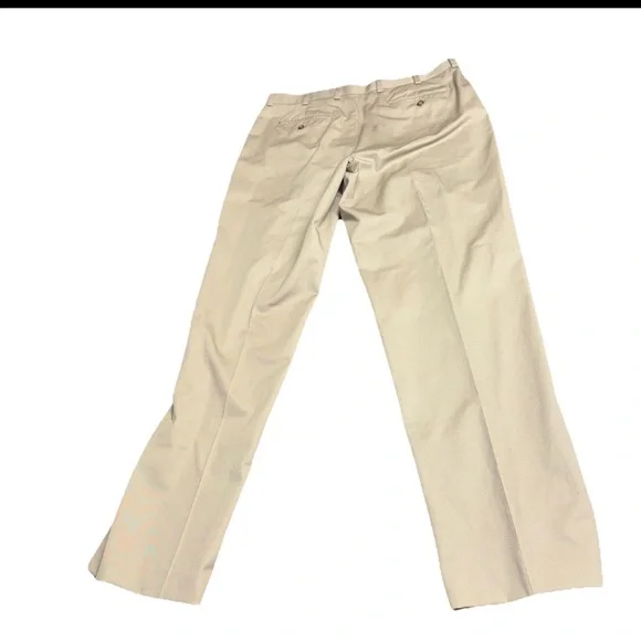 LL Bean Pants Mens 38 Tan Comfort Waist Chino Khaki Dress Pockets Dadcore READ - Picture 5 of 6